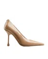 Jimmy Choo Ixia 95 Patent Leather Pumps In Nude