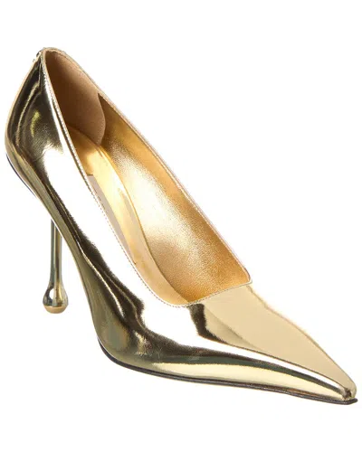 Jimmy Choo Ixia 95 Leather Pump In Gold