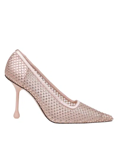 Jimmy Choo Ixia 95 Mesh Pumps With Crystals In Pink