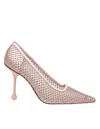 Jimmy Choo Ixia 95 Mesh Pumps With Crystals In Pink