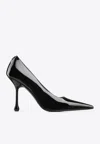 Jimmy Choo Ixia 80 Black Nappa Leather Pumps In Black