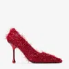 Jimmy Choo Ixia 80 Tinsel Pumps In Rubinrot