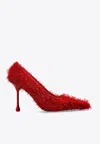 Jimmy Choo Ixia 80 Tinsel Pumps In Red