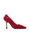 Jimmy Choo Ixia 80 Tinsel Pumps In Red