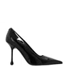 Jimmy Choo Ixia 80 Black Nappa Leather Pumps In Black