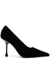Jimmy Choo Ixia 80 Leather Dã©col In Black