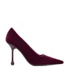Jimmy Choo Ixia 95 Pointed-toe Velvet Pumps In Brown
