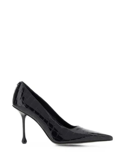Jimmy Choo Ixia Crocodile-effect Leather Pumps In Black
