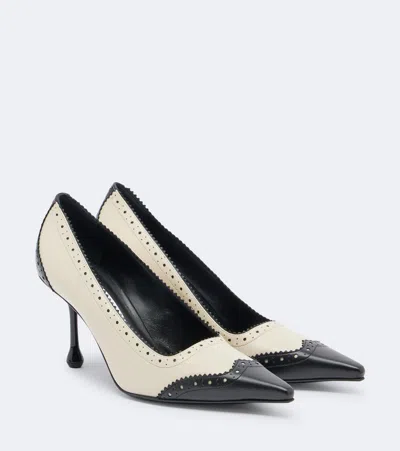 Jimmy Choo Ixia 80 Two-tone Leather Pumps In Gold