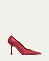 Jimmy Choo Ixia Leather Stiletto Pumps In Ruby Red