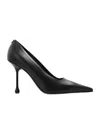 Jimmy Choo Ixia 80 Leather Dã©col In Black