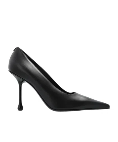 Jimmy Choo Stylish Leather 80mm Pointed Pumps In Black
