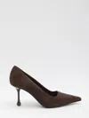 Jimmy Choo Ixia Pointed Toe Suede Pumps In Brown