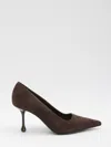 Jimmy Choo Ixia Pointed Toe Suede Pumps In Brown