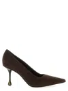 Jimmy Choo Ixia Pointed Toe Suede Pumps In Brown