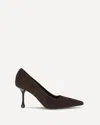 Jimmy Choo Ixia Pointed Toe Suede Pumps In Brown