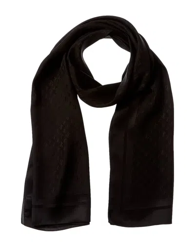 Jimmy Choo Jacquard Silk Scarf In Black