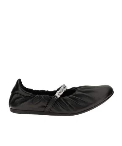 Jimmy Choo Jade Crystal-strap Ballet Flats In Black
