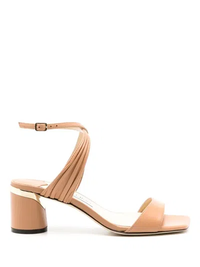 Jimmy Choo Jago 60mm Leather Sandals In Brown