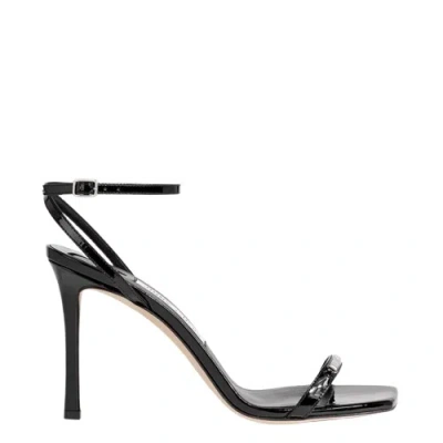 Jimmy Choo Jaxon 95 Embellished Patent-leather Sandals In Black