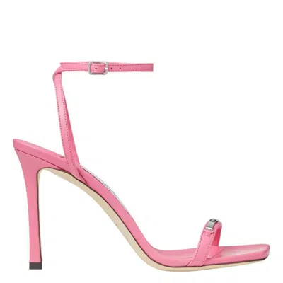 Jimmy Choo Jaxon 95 Leather Sandals In Pink
