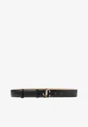 Jimmy Choo Leather Jc Logo Belt In Black