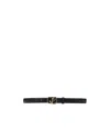 Jimmy Choo Jc Buckle Leather Belt In Black