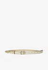 Jimmy Choo Jc-chain Metallic Vintage Leather Belt In Gold