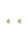 Jimmy Choo Womens Jc Logo-embellished Gold-toned Brass Stud Earrings In Gold