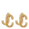 Jimmy Choo Crystal-embellished Jc Stud Earrings In Golden