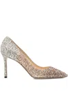 Jimmy Choo Glitter Degrade Pumps In Gold