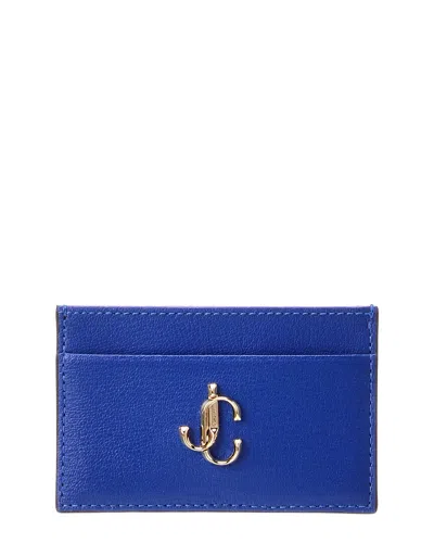 Jimmy Choo Jc Leather Card Holder In Blue