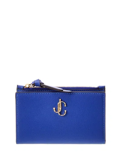 Jimmy Choo Jc Litzy Leather Wallet In Blue