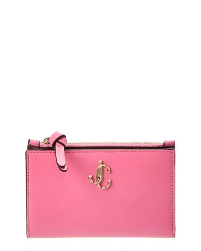 Jimmy Choo Jc Litzy Leather Wallet In Pink