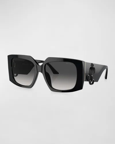 Jimmy Choo Jc Logo Acetate Butterfly Sunglasses In Black