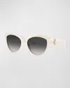 Jimmy Choo Jc Logo Acetate Round Sunglasses In White