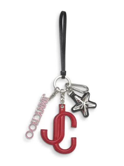 Jimmy Choo Jc Multi Charm In Bonbonrosa/schwarz/rot