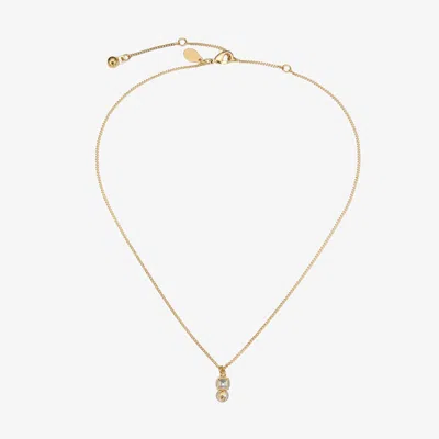 Jimmy Choo Jc Pearl Cube Pendant Gold Metal Pendant With Pearl And Crystal Cube Gold/white/crystal O In Multi