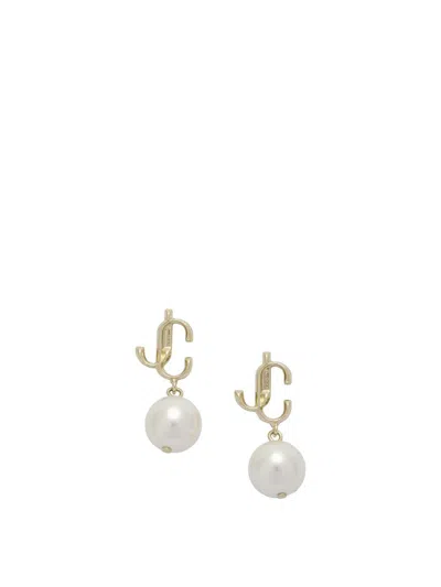 Jimmy Choo "jc Pearl" Earrings In Gold