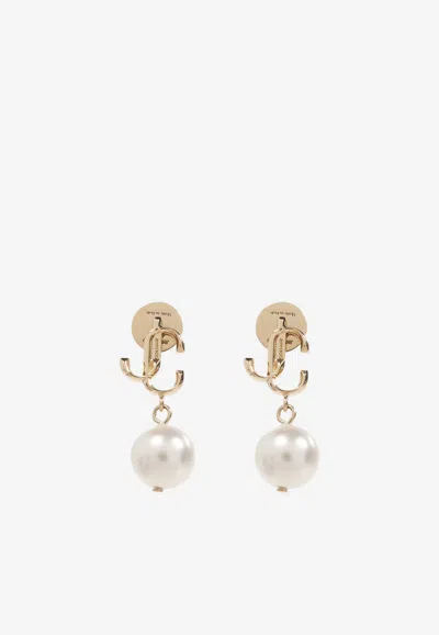 Jimmy Choo Jc Pearl Earrings In Gold