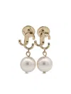Jimmy Choo Pearl And Gold-tone Earrings In Gold