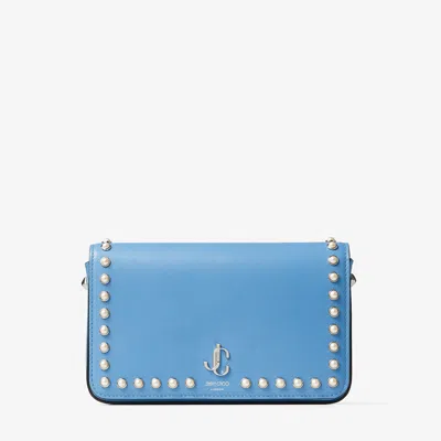 Jimmy Choo Jc Wallet With Chain In London Blue/white