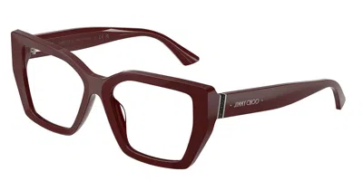 Jimmy Choo Jc3053ju 5057 Women's Glasses  Size 52 - Free Lenses - Blue Light Block Available In Red