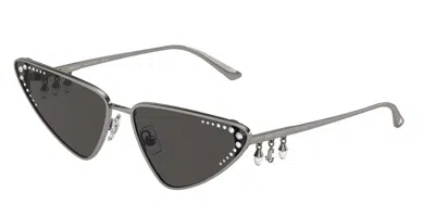Jimmy Choo Jc4001b 300487 Women's Sunglasses Gunmetal Size 63 In Black