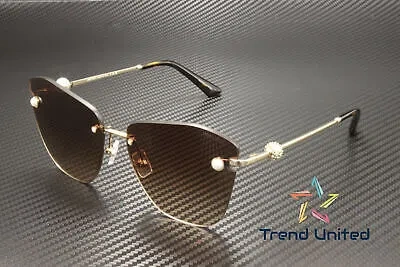 Pre-owned Jimmy Choo Jc4004hb 300613 Pale Gold Gradient Brown 59 Mm Women's Sunglasses