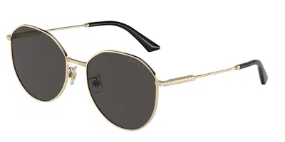 Jimmy Choo Jc4007bd Asian Fit 300687 Women's Sunglasses Gold Size 58 In Gray