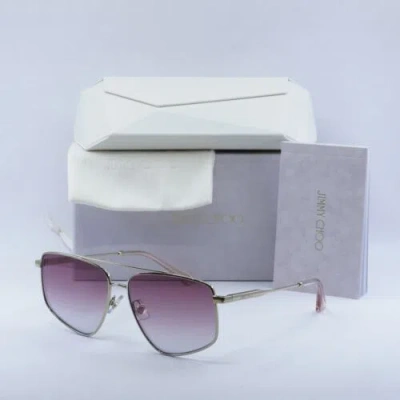 Pre-owned Jimmy Choo Jc4011 300658 Pale Gold/fuxia Gradient Silver Mirror 58-14-140 Sun...