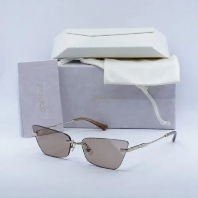 Pre-owned Jimmy Choo Jc4012 300613 Pale Gold/brown Gradient 60-15-140 Sunglasses Au...