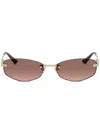 Jimmy Choo Wire Oval Sunglasses In Gold