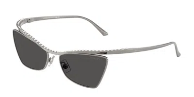 Jimmy Choo Jc4014h 300487 Occhiali Da Sole Gunmetal Per Donna In Gray